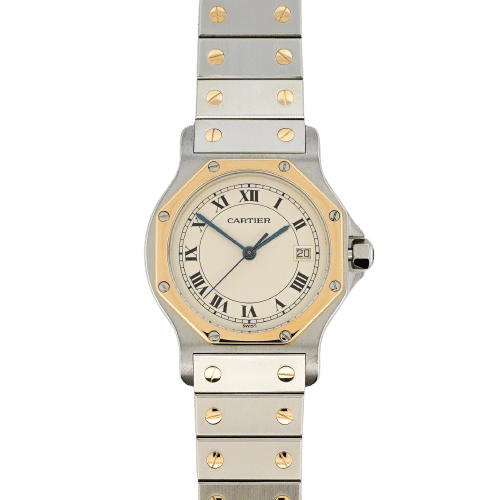 Montre Cartier - Montre Santos Octagone - Ivory roman dial - LM 58 Facettes