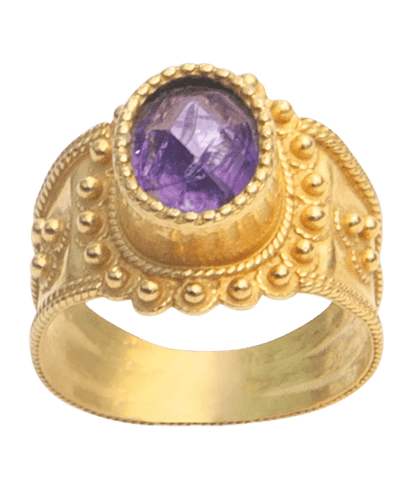 Bague Majesté Malienne Or jaune 22K Améthyste