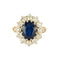 Bague 52 Bague pompadour saphir de 3 carats et diamants. 58 Facettes