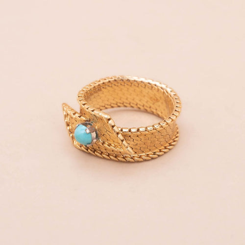 Bague 54 Bague Vintage Ruban d’or, turquoise 58 Facettes 793328