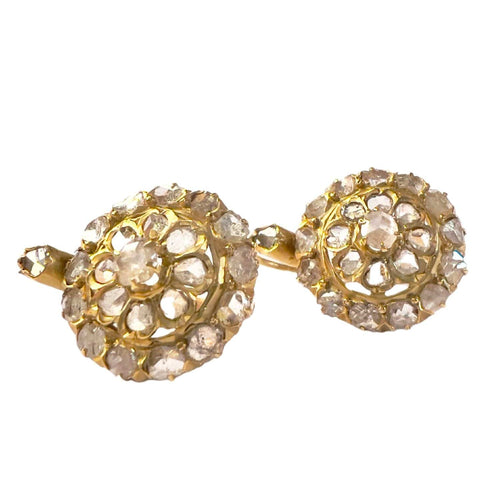 Boucles d'oreilles Boucles d'oreilles design du début du XXe siècle en or jaune avec diamants 58 Facettes Q349B