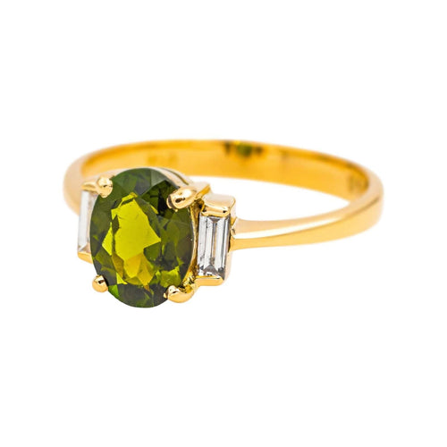 Bague 53 Bague Or jaune Tourmaline, Diamant 58 Facettes 4309977CN