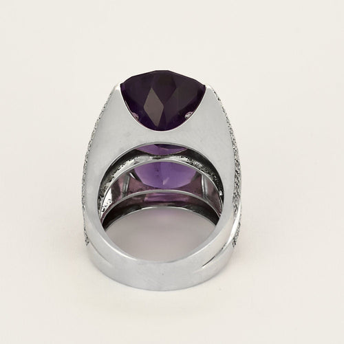 Bague en Or blanc Améthyste et diamants