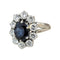 Bague 55 Bague marguerite saphir et diamants 58 Facettes 1-1647/1