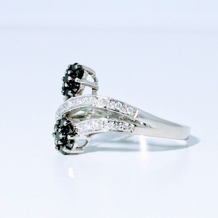 Bague 59 Bague Toi et Moi Vintage or blanc diamants noirs et blanc 58 Facettes 230 515