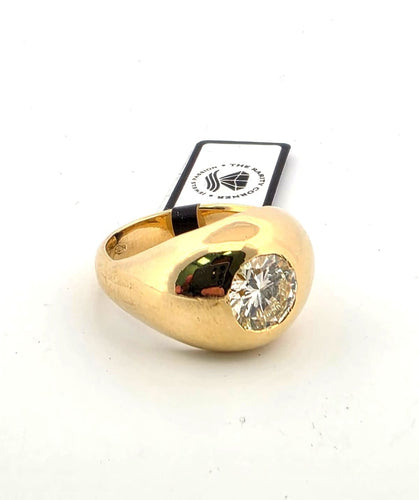 Bague 56 Bague solitaire en or jaune massif 18 carats sertie d'un diamant de 1,80 carat. 58 Facettes