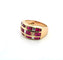 Bague en or jaune massif 18 carats avec rubis et diamants