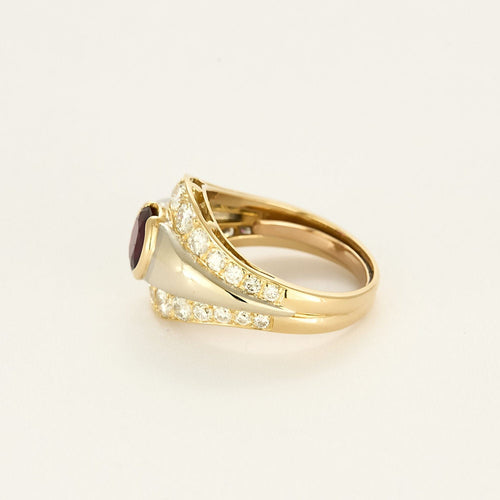 Bague en Or jaune & blanc 18k Rubis