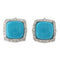 Boucles d'oreilles turquoise et diamants