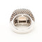 Bague 54.5 BAGUE SERTIE D'UN QUARTZ FUME ENTOURAGE DIAMANTS DE COULEURS EN OR GRIS 18K 58 Facettes 0