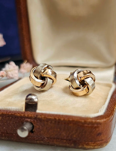 Boucles d'oreilles Boucles d'oreilles nœuds or jaune et blanc 58 Facettes 653