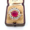 Anello in oro giallo con rubino cabochon e diamanti 58 Facettes