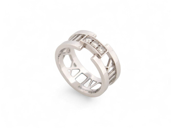 Bague 55 bague TIFFANY & CO 997153cn atlas gm t55 or blanc 18k 7.8gr diamants 58 Facettes 269962