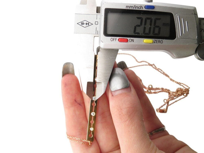 Collier collier sautoir DINH VAN pulse 628212 pendentif chaine or rose diamants gm 58 Facettes 268900