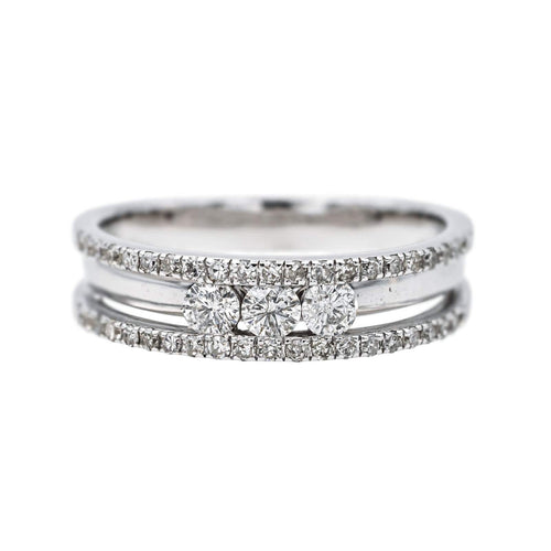 Bague 56 Bague Or blanc Diamant 58 Facettes 3904624CN