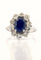 Bague 55 Bague en or saphir de Ceylan non chauffé et diamants 58 Facettes