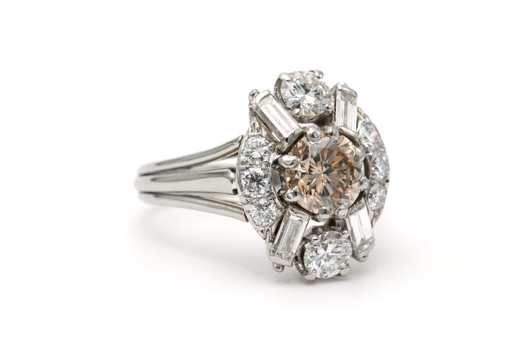 Bague 57 Bague Années 70 - Bague en or blanc 18 carats et diamants 2,39 ct 58 Facettes 23168