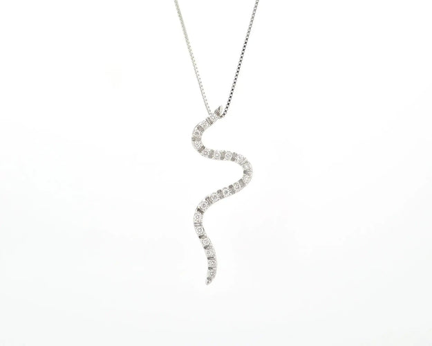 Collier Collier serpent en or blanc 18 carats serti de diamants naturels de 0,20 carat 58 Facettes 13275