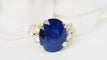 Bague Bague en or jaune, saphir de Ceylan et diamants 58 Facettes