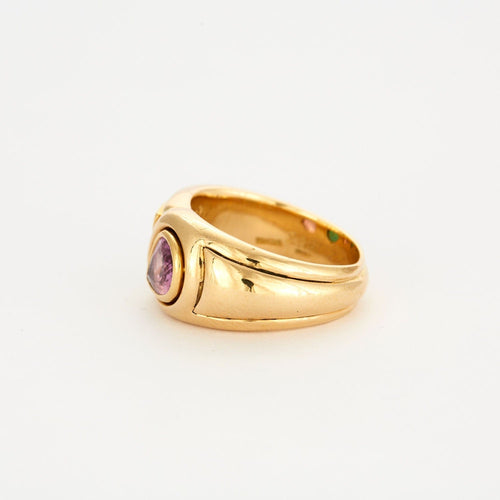 Bague BAGUE BULGARI VINTAGE EMERAUDE & SAPHIR ROSE 58 Facettes 32700041