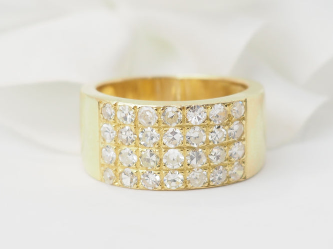 Bague 58 Bague ruban en or jaune et diamants 58 Facettes 33459