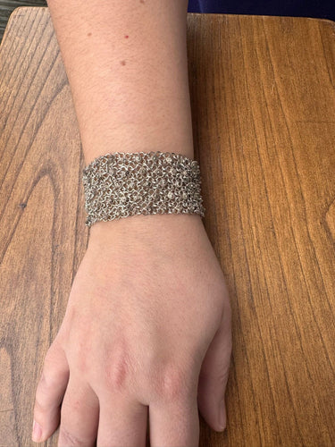 Bracelet Bracelet manchette en argent égyptien à cinq rangs de maillons 58 Facettes