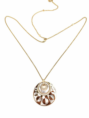 Collier BVLGARI - Collection Intarsio, sautoir or rose, nacre et diamants 58 Facettes