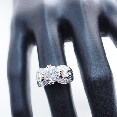 Bague Solitaire en platine, diamant 1.9 ct époque 1930 58 Facettes 4438