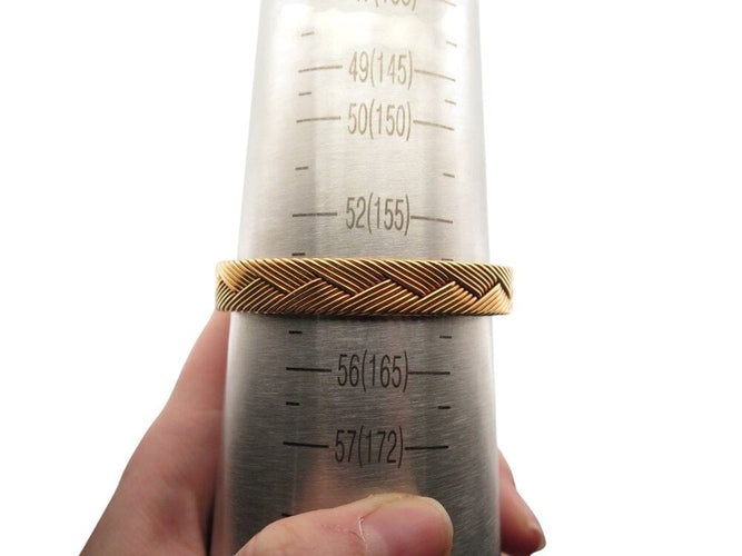 Bracelet vintage bracelet CARTIER double c tisse or jaune 18k jonc 33.5gr   boite 58 Facettes 271626