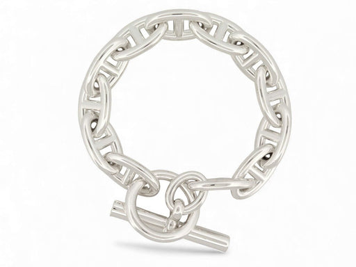Bracelet bracelet HERMES chaine d'ancre gm h101672b 12 maillons argent 70gr 58 Facettes 271653