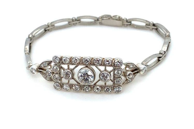 Bracelet Antique Art Déco bracelet with 3.00 ct diamonds, circa 1930 58 Facettes 10719