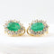 Boucles d'oreilles Boucles d'oreilles rosace en or jaune avec émeraudes et diamants 58 Facettes