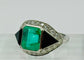 52 Anillo Art Déco en Platino con Esmeralda, Ónix y Diamantes 58 Facettes 50306