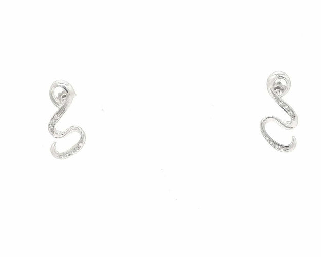 Boucles d'oreilles Boucles d'oreilles en or blanc serties de diamants de 0,16 ct 58 Facettes 6860