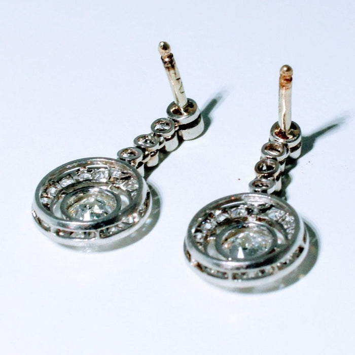 Boucles d'oreilles Boucles d’oreilles Art Déco platine et diamants 1.2 ct 58 Facettes 240 546