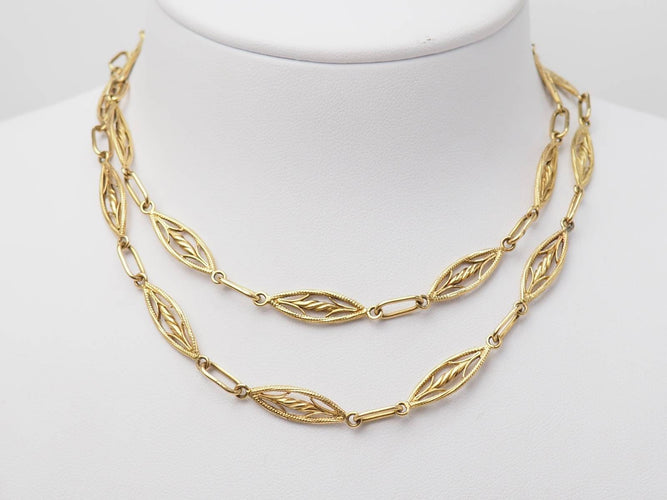 Collier filigrane ancien en or jaune 58 Facettes 30265