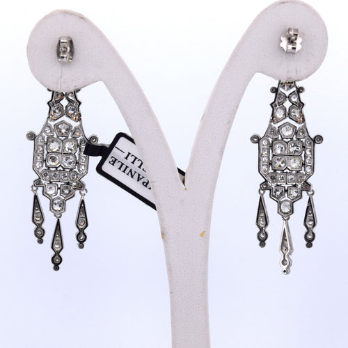 Boucles d'oreilles Boucles d'oreilles Art déco en platine avec diamants 58 Facettes