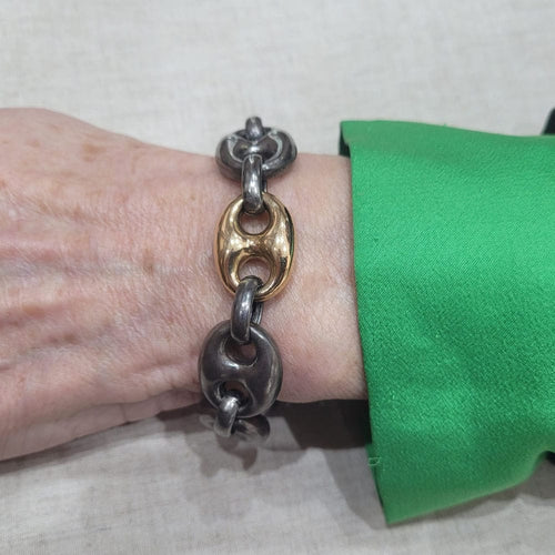 Bracelet Bracelet corde argent et or 58 Facettes T444