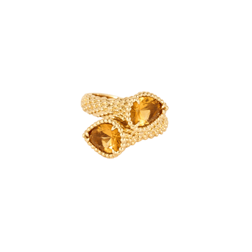 Bague 55 BOUCHERON - Serpent Bohème - Bague toi&moi, or jaune et citrine 58 Facettes AB75