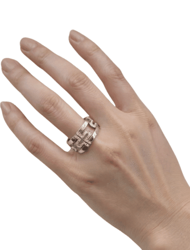 Bvlgari - Bague Parentesi en or blanc 18k et diamants