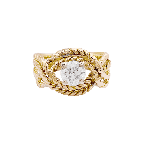 Bague 58 Bague fils d'or jaune et diamants. 58 Facettes 34510