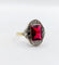 Bague 56.5 Bague Art Déco or, pierre rouge (circa 1930) 58 Facettes A05843
