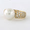 Bague 55 Bague en or jaune avec perle et diamants taille brillant 58 Facettes