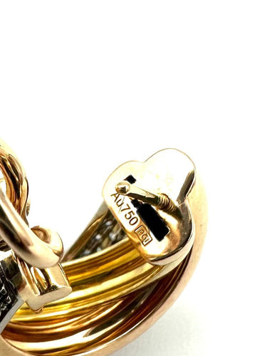 Boucles d'oreilles CARTIER. Collection "Trinity", boucles d'oreilles 3 ors 18K et diamants 58 Facettes