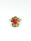 Bague 58 Bague en or jaune 18 carats, diamants et corail rouge 58 Facettes