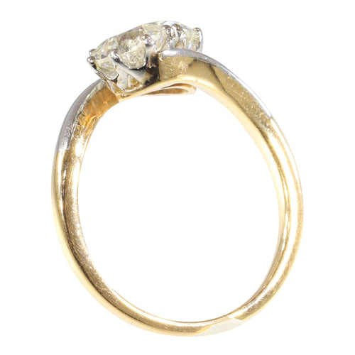 Bague 55 Héritage de l'amour : la bague de fiançailles vintage « Toi et Moi » 58 Facettes 15181-0103