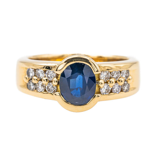 Bague 55.5 Bague Or jaune Saphir, Diamant 58 Facettes 3282756CN