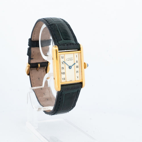 Montre Cartier - Montre Tank Must Ivory column dial en vermeil 58 Facettes