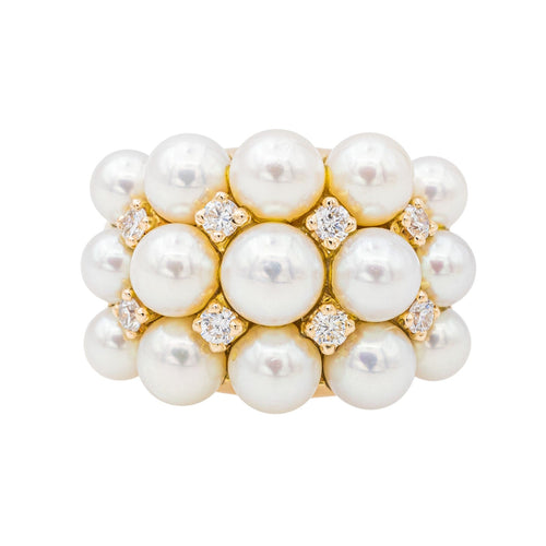 Bague 50 Bague Cocktail Or jaune Perle, Diamant 58 Facettes 3230366CN