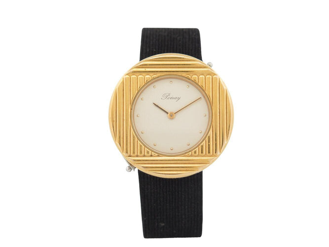 Montre montre POIRAY ma premiere ronde 30 mm en or jaune 18k & acier quartz 58 Facettes 272480